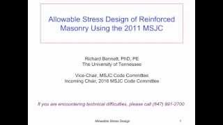 Allowable Stress Design for Reinforced Masonry [upl. by Eilak]