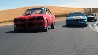 LeMons Thunderhill 2012  Wrecks spins fire and follies [upl. by Ullman]