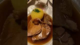 Schweinebraten mit Kartoffel Knoedel  Roast pork with Potato Dumplings [upl. by Yllib]