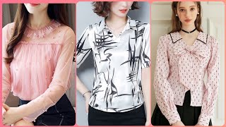 Amazing And Stunning Ladies Printed And Plain Satin Blouse [upl. by Anallise]