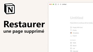 Comment restaurer une page Notion supprimé  Tuto Notion [upl. by Becky]