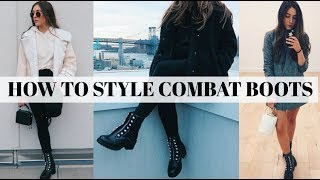 HOW TO STYLE COMBAT BOOTS 3 DIFFERENT WAYS 2018 [upl. by Esinev217]