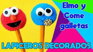 COMO DECORAR TUS ÚTILES ESCOLARES  ELMO Y COME GALLETAS  IDEAS REGRESO A CLASES [upl. by Penn]