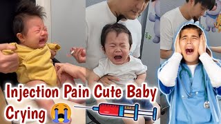 Injection Pain Cute Baby Crying Baby Health Care Vaccination [upl. by Nerak]