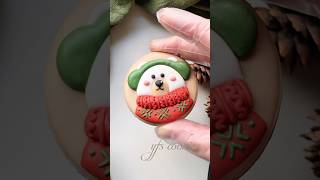 🎄🐻‍❄️Simple Christmas cookie decorating for beginners cookiedecorating christmas royalicing [upl. by Menell]