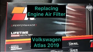 Replacing 2019 Volkswagen Atlas engine air filter Link in the description [upl. by Namien]