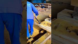 Old carpenter uses special shovel to handle redwood beam [upl. by Meeharbi]