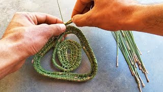 How to Start pine needle basket  Pineconya [upl. by Limaa]