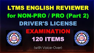 2022 LTO Exam Reviewer Part2 LTMS English  NonProPro Drivers License with Voice Application [upl. by Artap]