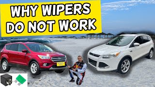 WHY WINDSHIELD WIPERS DO NOT WORK FORD ESCAPE 2013 2014 2015 2016 2017 2018 2019 [upl. by Kumagai]