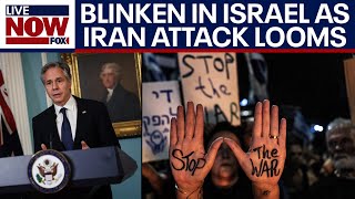 IsraelHamas war Iran attack on Israel looms as Blinken visits Netanyahu  LiveNOW from FOX [upl. by Sidoma]