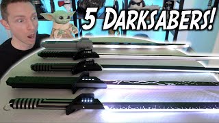 Comparing 5 Darksabers Galaxys Edge Force FX Elite and Neopixel [upl. by Lacombe]