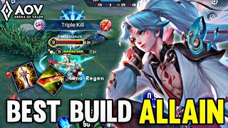 ALLAIN GAMEPLAY  BEST BUILD  ARENA OF VALOR [upl. by Ymmak]