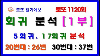 로또 1120회 회귀 분석 1부 예상 10수 고정수 3수 제외수 공개 고정수에서 당번 찾자 20번대 26번 28번 30번대 34번 37번 40번 중요 [upl. by Bez]