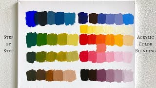 PRIMARY COLORS ONLY Acrylic Color Mixing Tutorial ColorByFeliks [upl. by Sall]