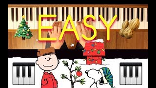 O Tannenbaum A Charlie Brown Christmas Easy Piano Tutorial [upl. by Eelsha]