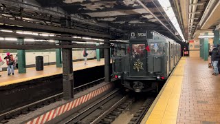 MTA A C D Trains R46R68R160AR179R211  R19 Holiday Train At 125th Street 12232023 [upl. by Ardnovahs]