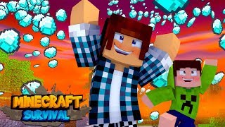 Minecraft Survival 01  CHUVA DE DIAMANTES [upl. by Baoj]