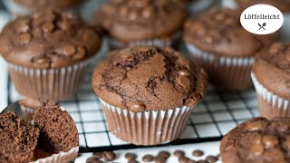 Schoko Muffins  saftig fluffig und lecker schokoladig  So einfach machst du sie selbst [upl. by Akihc]