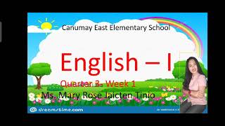 ENGLISH GRADE 1 quotRHYMING WORDSquot QUARTER 3 WEEK 1 [upl. by Ateuqahs]