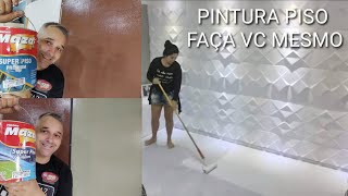 DIY PINTURA PISO  TINTA PARA PISO VC SABIA DISSO   PISO NOVO GASTANDO POUCO  TINTA PISO MAZA [upl. by Anauq]