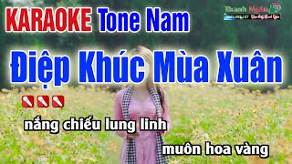 Điệp Khúc Mùa Xuân Karaoke Tone Nam  Karaoke Nhạc Sống Thanh Ngân [upl. by Iggam]