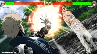 Garou vs Genos WITH HEALTHBARS  One Punch Man [upl. by Ahsik]