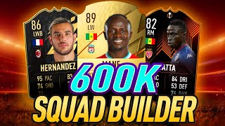 FIFA 22 BEST 600K Squad Builder  Custom Tactics [upl. by Aehr]