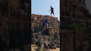 Malpe Udupi St Marys Island Rock Climbing trendingshorts viralvideo travelvlog like comment [upl. by Ira]