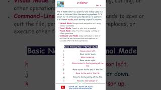 How To Navigate in Vi Editor  Vi Editor Part 1  Info  Linux Commands  Cheat Sheet  Karthik SR [upl. by Lombard788]