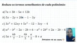 Expressões Algébricas Redução de termos semelhantes [upl. by Benedict271]