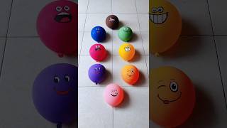 Popping 8 Emoji Water Color Ballons Reverse Video Asmr [upl. by Nyret]