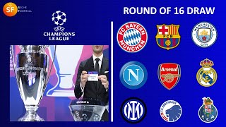 UEFA CHAMPIONS LEAGUE ROUND OF 16 DRAW RESULTS 202324  ROAD TO WEMBLEY 2024  UCL DRAW 2324 TODAY [upl. by Blakely]