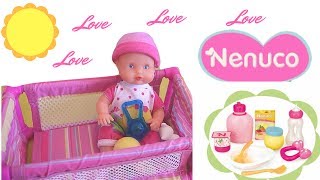 Mini Nenuco bambola con tanti giocattoli ❤ Puppen Mini Nenuco spielzeug ausgepackt und demo ❤ [upl. by Anikehs]