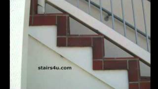 Tile Over Exterior Wood Stairs  Office Building Remodeling [upl. by Wexler]