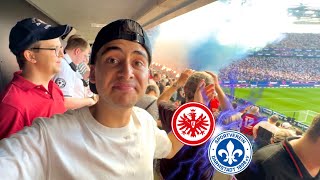 Darmstadt ZÜNDET PYROS 🧨🔥 HESSENDERBY  EINTRACHT FRANKFURT vs SV DARMSTADT 98  Stadionvlog [upl. by Anar]