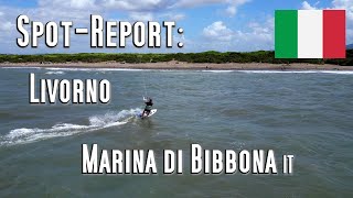 SpotReport Marina di Bibbona unweit von Livorno in der Toskana Kitesurf Windsurf und Wingfoil [upl. by Arman]