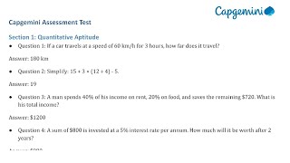 Capgemini Assessment Test With Questions and Answers [upl. by Severin436]