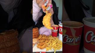 Everything I ordered from Raising Canes 🐓❤️ raisingcanes canes canessauce foodies mukbang [upl. by Marinna]