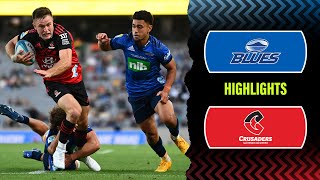 Super Rugby Pacific 2023  Blues v Crusaders  Rd 4 Highlights [upl. by Enyalaj]