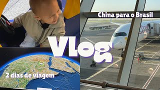 Vlog  Viajando da China para o Brasil longas horas de viagem pelo globo [upl. by Nednil]