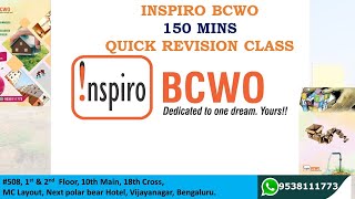 Inspiro BCWO 2024 150 Mins Revision Class Specific Paper2 bcwo bcwd kpsc [upl. by Adnilasor]