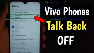 How to Turn OFF Talk Back In Vivo Phones  Vivo Phones Me TalkBack Option Off kaise kere [upl. by Ailuj576]