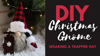 DIY Christmas Gnome wearing a trapper hat tutorial [upl. by Schacker]