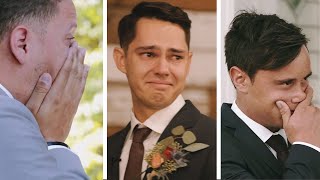 BEST First Looks Compilation of All Time Grooms React to Seeing Their Brides [upl. by Elrahc]