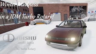 Winter Madness with a Rotary  Ibishu Signia RZ Rotary TURBO POV Drive BeamNG VR [upl. by Araem269]