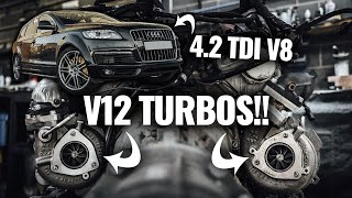 V12 TURBOS on a 42 TDI V8 Q7 🐌🐌 [upl. by Tanaka]