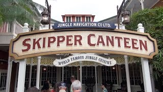 Disney Skipper Canteen Jungle Cruise Restaurant Tour Welcome Food Rooms at Magic Kingdom [upl. by Wilhelmine]