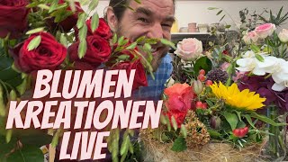 Blumenkreationen Live aus dem Blumenladen zum selber machen  Deko inspirationen mit frischen Blumen [upl. by Esej]