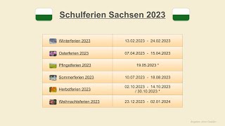 Schulferien Sachsen 2023 [upl. by Nalyak]